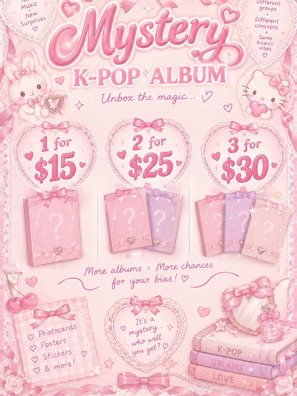 Mystery K-Pop Album Pink Surprise Pack - Brand Unspecified